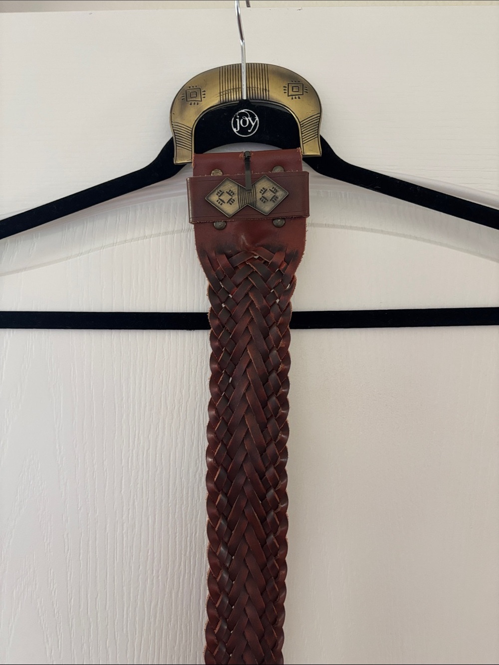 Men's Braided Leather Belt - Brown